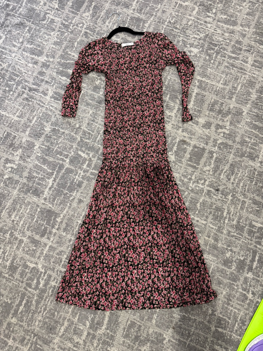 MNG Floral Mini Dress in Black & Pink Size xxs Like New